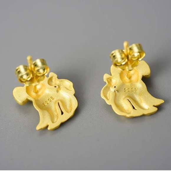 🎁 Artisan Handmade Dainty Gold Koala 925 Silver The Zary  Earrings - Picture 3 of 8